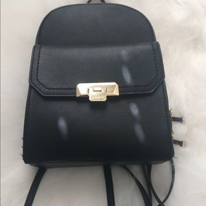 Aldo Black Backpack with gold detailing